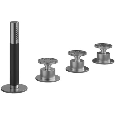 Hotbath Cobber @ Work 4 Gats Badrandcombinatie - 2 Knops Mengkraan met Omstel - Handdouche zonder Uitloop - Geborsteld RVS 316 Hotbath Cobber @ Work 4 Gats Badrandcombinatie - 2 Knops Mengkraan met Omstel - Handdouche zonder Uitloop - Geborsteld RVS 316