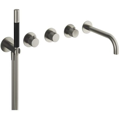 Hotbath Cobber X Afbouwdeel Badthermostaatmet Uitloop incl. Handdouche en Doucheslang - Geborsteld RVS 316 Hotbath Cobber X Afbouwdeel Badthermostaatmet Uitloop incl. Handdouche en Doucheslang - Geborsteld RVS 316