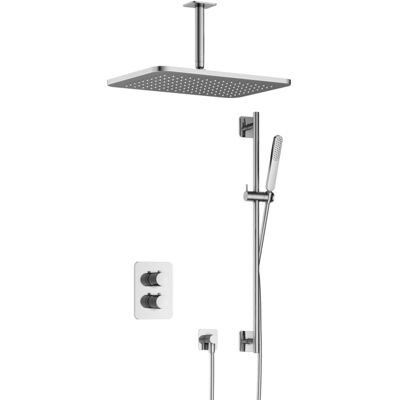 Hotbath Gal - GL106 - Inbouw Regendoucheset - Chroom - Thermostatisch - Plafondbuis 15 cm - Hoofddouche 270x400 mm - Staafhanddouche - Glijstang 900 mm - met GL106 - met 2-Weg Stop-Omstel Hotbath Gal - GL106 - Inbouw Regendoucheset - Chroom - Thermostatisch - Plafondbuis 15 cm - Hoofddouche 270x400 mm - Staafhanddouche - Glijstang 900 mm - met GL106 - met 2-Weg Stop-Omstel