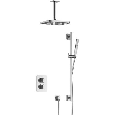 Hotbath Gal - Inbouw Regendoucheset - Chroom - Thermostatisch - Plafondbuis 15 cm - Hoofddouche 220 mm - Staafhanddouche - Glijstang 900 mm - met 2-Weg Stop-Omstel Hotbath Gal - Inbouw Regendoucheset - Chroom - Thermostatisch - Plafondbuis 15 cm - Hoofddouche 220 mm - Staafhanddouche - Glijstang 900 mm - met 2-Weg Stop-Omstel