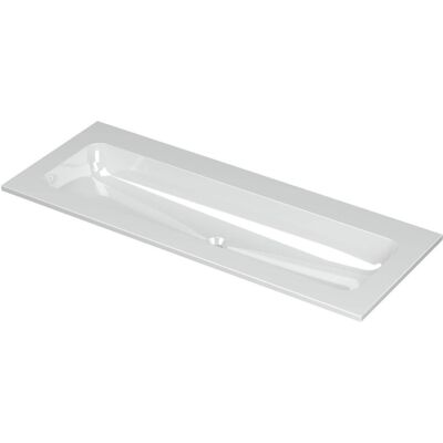 INK Aspekt Wastafel Porselein Centraal Zonder Kraangat - 1200x450x15 mm - Glans Wit INK Aspekt Wastafel Porselein Centraal Zonder Kraangat - 1200x450x15 mm - Glans Wit