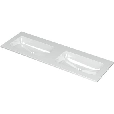 INK Aspekt Wastafel Porselein Dubbel Zonder Kraangaten - 1400x450x15 mm - Glans Wit INK Aspekt Wastafel Porselein Dubbel Zonder Kraangaten - 1400x450x15 mm - Glans Wit