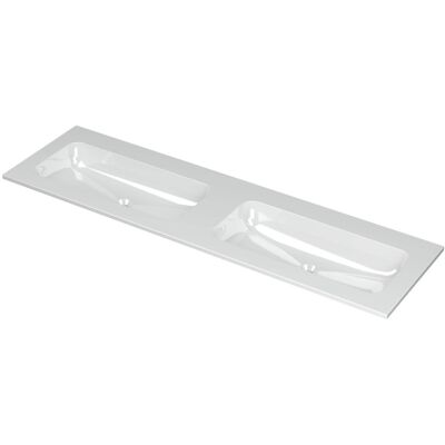 INK Aspekt Wastafel Porselein Dubbel Zonder Kraangaten - 1600x450x15 mm - Glans Wit INK Aspekt Wastafel Porselein Dubbel Zonder Kraangaten - 1600x450x15 mm - Glans Wit