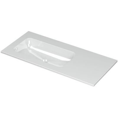 INK Aspekt Wastafel Porselein Links Zonder Kraangat - 1000x450x15 mm - Glans Wit INK Aspekt Wastafel Porselein Links Zonder Kraangat - 1000x450x15 mm - Glans Wit