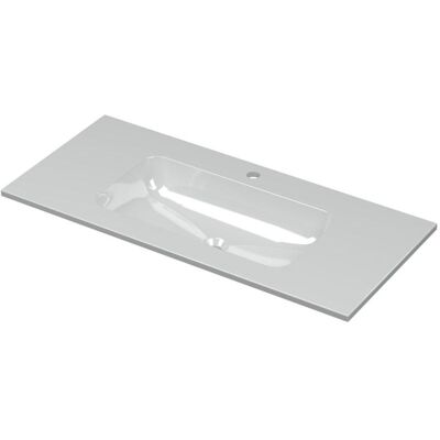 INK Aspekt Wastafel Porselein Midden met 1 Kraangat - 1000x450x15 mm - Glans Wit INK Aspekt Wastafel Porselein Midden met 1 Kraangat - 1000x450x15 mm - Glans Wit