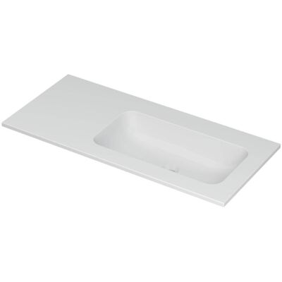 INK Aspekt Wastafel Porselein Rechts Zonder Kraangat - 1000x450x15 mm - Mat Wit INK Aspekt Wastafel Porselein Rechts Zonder Kraangat - 1000x450x15 mm - Mat Wit