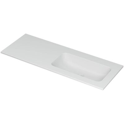 INK Aspekt Wastafel Porselein Rechts Zonder Kraangat - 1200x450x15 mm - Mat Wit INK Aspekt Wastafel Porselein Rechts Zonder Kraangat - 1200x450x15 mm - Mat Wit
