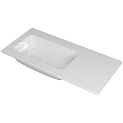 INK Faktor Wastafel Polystone Links Zonder Kraangat - 1000x450x15 mm - Glans Wit INK Faktor Wastafel Polystone Links Zonder Kraangat - 1000x450x15 mm - Glans Wit
