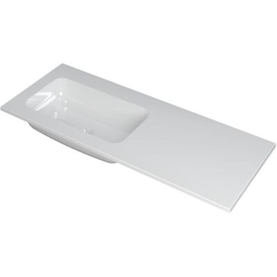 INK Faktor Wastafel Polystone Links Zonder Kraangat - 1200x450x15 mm - Glans Wit INK Faktor Wastafel Polystone Links Zonder Kraangat - 1200x450x15 mm - Glans Wit