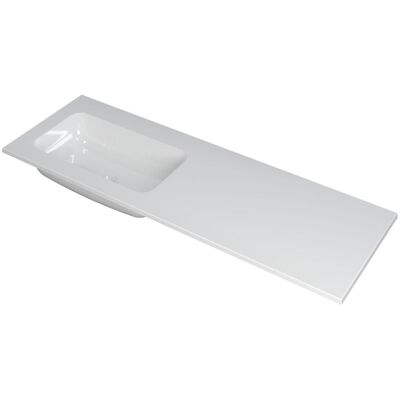 INK Faktor Wastafel Polystone Links Zonder Kraangat - 1400x450x15 mm - Glans Wit INK Faktor Wastafel Polystone Links Zonder Kraangat - 1400x450x15 mm - Glans Wit