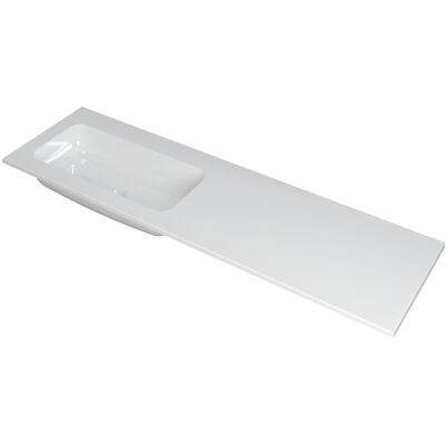 INK Faktor Wastafel Polystone Links Zonder Kraangat - 1600x450x15 mm - Glans Wit INK Faktor Wastafel Polystone Links Zonder Kraangat - 1600x450x15 mm - Glans Wit