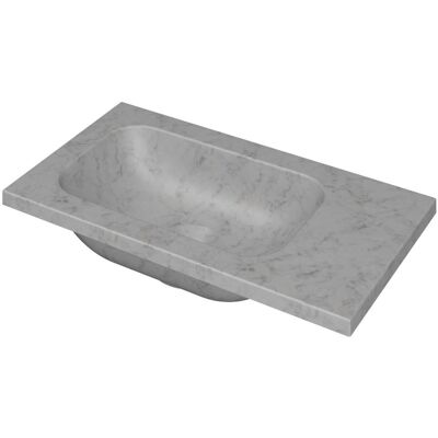 INK - Fontein Natuursteen Zonder Kraangat Universeel - 400x220x16 mm - Mat Wit Marmer INK - Fontein Natuursteen Zonder Kraangat Universeel - 400x220x16 mm - Mat Wit Marmer