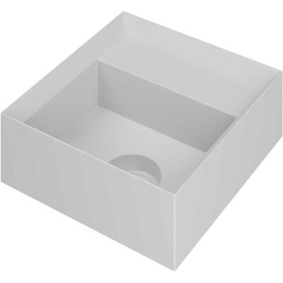 INK - Fontein Polystone Vierkant Zonder Kraangat inclusief Plug - 270x270x90 mm - Mat Wit INK - Fontein Polystone Vierkant Zonder Kraangat inclusief Plug - 270x270x90 mm - Mat Wit