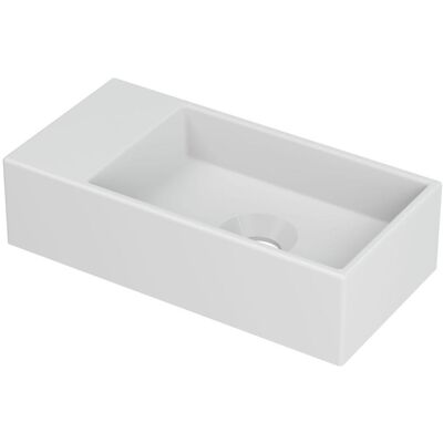INK - Fontein Porselein Links Zonder Kraangat - 360x180x90 mm - Mat Wit INK - Fontein Porselein Links Zonder Kraangat - 360x180x90 mm - Mat Wit