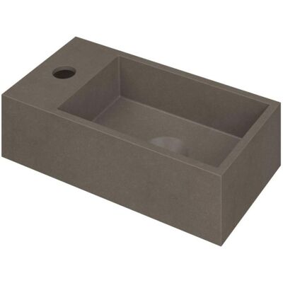 INK - Fontein Quartz Links met Kraangat - 360x180x90 mm - Quartz Beton INK - Fontein Quartz Links met Kraangat - 360x180x90 mm - Quartz Beton
