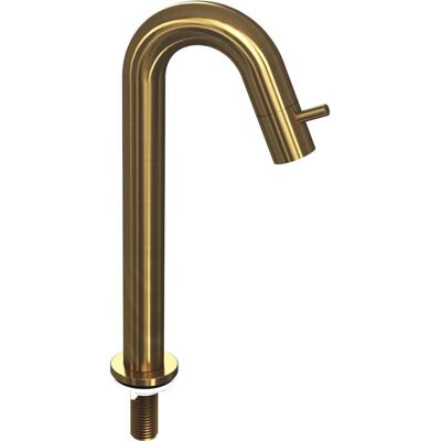 INK - Fonteinkraan Staand Gebogen Hoog Model - Br. Goud Mat INK - Fonteinkraan Staand Gebogen Hoog Model - Br. Goud Mat
