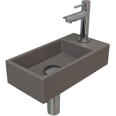 INK - Fonteinpack Quartz Rechts incl. Fonteinkraan - Design Sifon - Design Plug en Montageset - 360x180x90 Mm - Quartz Beton/chroom INK - Fonteinpack Quartz Rechts incl. Fonteinkraan - Design Sifon - Design Plug en Montageset - 360x180x90 Mm - Quartz Beton/chroom