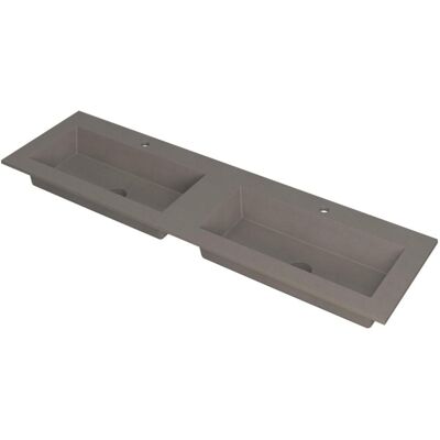 INK Kraft Wastafel Dubbele Bak met 2 Kraangaten - 1600x450x10 mm - Quartz Beton INK Kraft Wastafel Dubbele Bak met 2 Kraangaten - 1600x450x10 mm - Quartz Beton