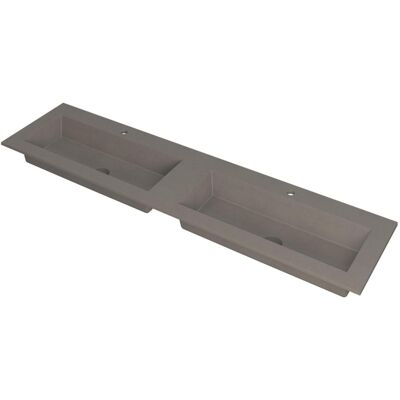 INK Kraft Wastafel Dubbele Bak met 2 Kraangaten - 1800x450x10 mm - Quartz Beton INK Kraft Wastafel Dubbele Bak met 2 Kraangaten - 1800x450x10 mm - Quartz Beton