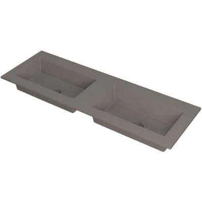 INK Kraft Wastafel Dubbele Bak Zonder Kraangaten - 1400x450x10 mm - Quartz Beton INK Kraft Wastafel Dubbele Bak Zonder Kraangaten - 1400x450x10 mm - Quartz Beton