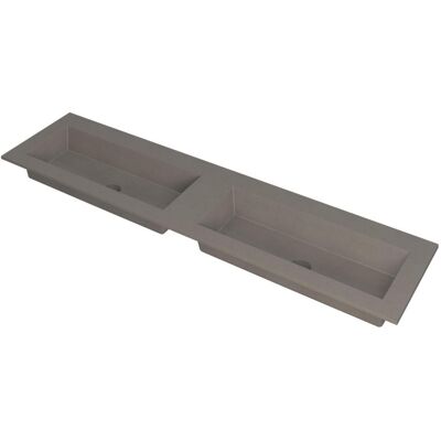 INK Kraft Wastafel Dubbele Bak Zonder Kraangaten - 1800x450x10 mm - Quartz Beton INK Kraft Wastafel Dubbele Bak Zonder Kraangaten - 1800x450x10 mm - Quartz Beton