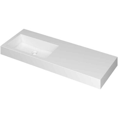 INK Momento Wastafel Polystone Wasbak Links Zonder Kraangat - 1200x450x90 mm - Glans Wit INK Momento Wastafel Polystone Wasbak Links Zonder Kraangat - 1200x450x90 mm - Glans Wit