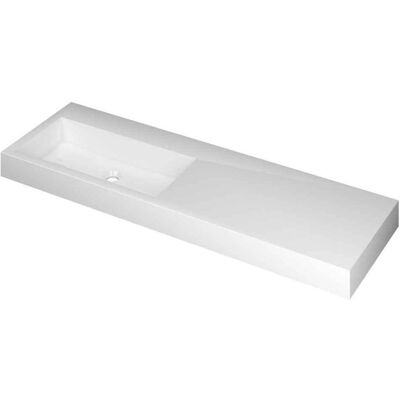 INK Momento Wastafel Polystone Wasbak Links Zonder Kraangat - 1400x450x90 mm - Glans Wit INK Momento Wastafel Polystone Wasbak Links Zonder Kraangat - 1400x450x90 mm - Glans Wit