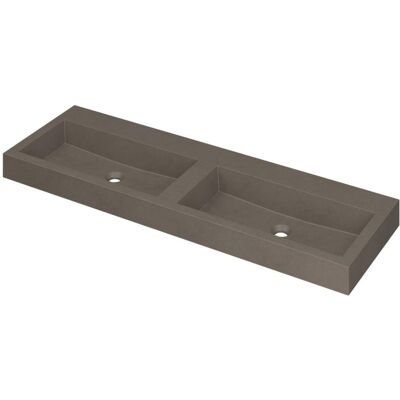 INK Momento Wastafel Quartz Dubbel Zonder Kraangat - 1400x450x90 mm - Quartz Beton INK Momento Wastafel Quartz Dubbel Zonder Kraangat - 1400x450x90 mm - Quartz Beton