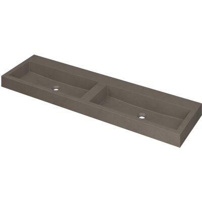 INK Momento Wastafel Quartz Dubbel Zonder Kraangat - 1600x450x90 mm - Quartz Beton INK Momento Wastafel Quartz Dubbel Zonder Kraangat - 1600x450x90 mm - Quartz Beton