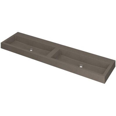 INK Momento Wastafel Quartz Dubbel Zonder Kraangat - 1800x450x90 mm - Quartz Beton INK Momento Wastafel Quartz Dubbel Zonder Kraangat - 1800x450x90 mm - Quartz Beton