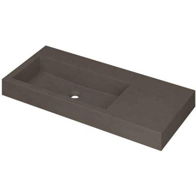 INK Momento Wastafel Quartz Wasbak Links Zonder Kraangat - 1000x450x90 mm - Quartz Beton INK Momento Wastafel Quartz Wasbak Links Zonder Kraangat - 1000x450x90 mm - Quartz Beton