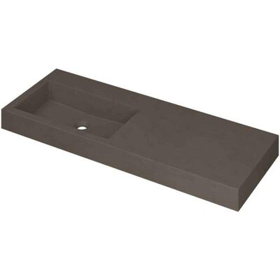 INK Momento Wastafel Quartz Wasbak Links Zonder Kraangat - 1200x450x90 mm - Quartz Beton INK Momento Wastafel Quartz Wasbak Links Zonder Kraangat - 1200x450x90 mm - Quartz Beton