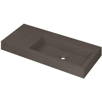 INK Momento Wastafel Quartz Wasbak Rechts Zonder Kraangat - 1000x450x90 mm - Quartz Beton INK Momento Wastafel Quartz Wasbak Rechts Zonder Kraangat - 1000x450x90 mm - Quartz Beton