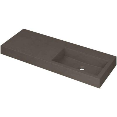 INK Momento Wastafel Quartz Wasbak Rechts Zonder Kraangat - 1200x450x90 mm - Quartz Beton INK Momento Wastafel Quartz Wasbak Rechts Zonder Kraangat - 1200x450x90 mm - Quartz Beton