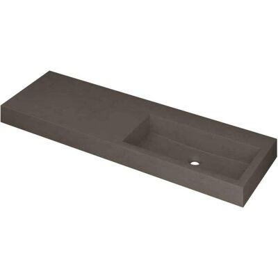 INK Momento Wastafel Quartz Wasbak Rechts Zonder Kraangat - 1400x450x90 mm - Quartz Beton INK Momento Wastafel Quartz Wasbak Rechts Zonder Kraangat - 1400x450x90 mm - Quartz Beton