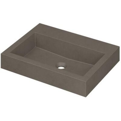 INK Momento Wastafel Quartz Zonder Kraangat - 600x450x90 mm - Quartz Beton INK Momento Wastafel Quartz Zonder Kraangat - 600x450x90 mm - Quartz Beton