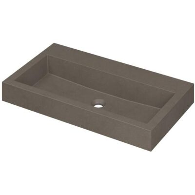 INK Momento Wastafel Quartz Zonder Kraangat - 800x450x90 mm - Quartz Beton INK Momento Wastafel Quartz Zonder Kraangat - 800x450x90 mm - Quartz Beton