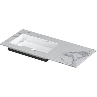INK Post Wastafel Keramische Slab Envelop Bak Links Zonder Kraangat - 1000x450x10 mm - Statuario Glans INK Post Wastafel Keramische Slab Envelop Bak Links Zonder Kraangat - 1000x450x10 mm - Statuario Glans