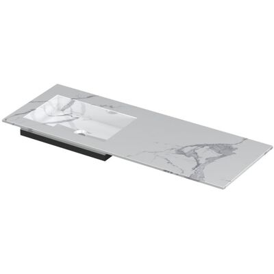 INK Post Wastafel Keramische Slab Envelop Bak Links Zonder Kraangat - 1200x450x10 mm - Statuario Glans INK Post Wastafel Keramische Slab Envelop Bak Links Zonder Kraangat - 1200x450x10 mm - Statuario Glans