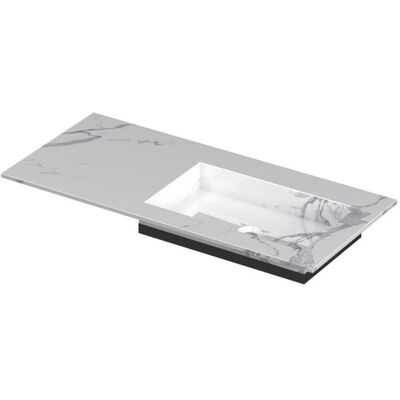 INK Post Wastafel Keramische Slab Envelop Bak Rechts Zonder Kraangat - 1000x450x10 mm - Statuario Glans INK Post Wastafel Keramische Slab Envelop Bak Rechts Zonder Kraangat - 1000x450x10 mm - Statuario Glans