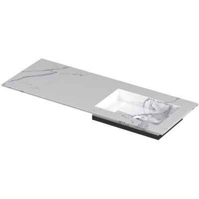 INK Post Wastafel Keramische Slab Envelop Bak Rechts Zonder Kraangat - 1200x450x10 mm - Statuario Glans INK Post Wastafel Keramische Slab Envelop Bak Rechts Zonder Kraangat - 1200x450x10 mm - Statuario Glans