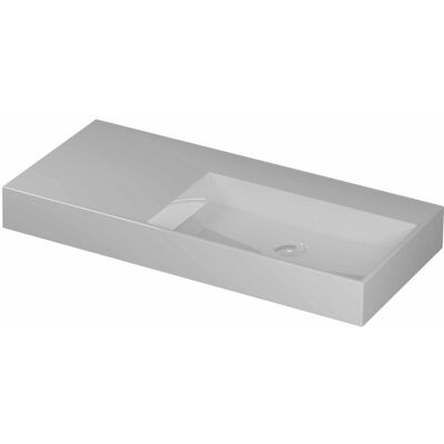 INK United Wastafel Porselein Rechts Zonder Kraangat incl. Porseleinen Click Plug en Verborgen Overloop Systeem - 1000x450x110 mm - Glans Wit INK United Wastafel Porselein Rechts Zonder Kraangat incl. Porseleinen Click Plug en Verborgen Overloop Systeem - 1000x450x110 mm - Glans Wit