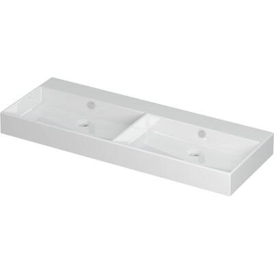 INK Unlimited Wastafel Porselein Dubbel Zonder Kraangat - 1200x450x110 mm - Glans Wit INK Unlimited Wastafel Porselein Dubbel Zonder Kraangat - 1200x450x110 mm - Glans Wit