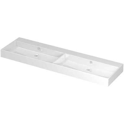 INK Unlimited Wastafel Porselein Dubbel Zonder Kraangat - 1600x450x110 mm - Glans Wit INK Unlimited Wastafel Porselein Dubbel Zonder Kraangat - 1600x450x110 mm - Glans Wit