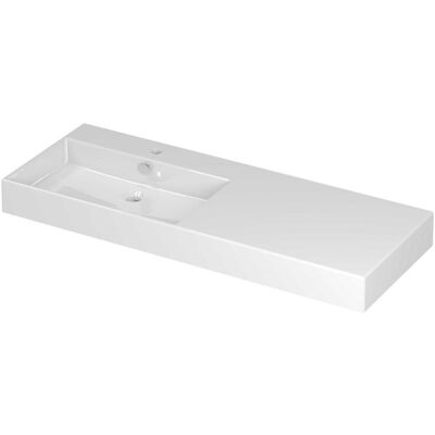 INK Unlimited Wastafel Porselein Links Zonder Kraangat - 1200x450x110 mm - Glans Wit INK Unlimited Wastafel Porselein Links Zonder Kraangat - 1200x450x110 mm - Glans Wit