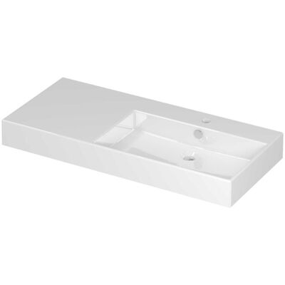INK Unlimited Wastafel Porselein Rechts Zonder Kraangat - 1000x450x110 mm - Glans Wit INK Unlimited Wastafel Porselein Rechts Zonder Kraangat - 1000x450x110 mm - Glans Wit