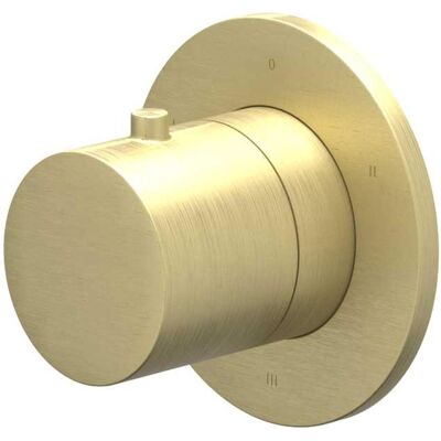 IVY Bond Afbouwdeel 3-Weg Stop-Omstel Symmetry met Rond Rozet - Geborsteld Mat Goud PVD IVY Bond Afbouwdeel 3-Weg Stop-Omstel Symmetry met Rond Rozet - Geborsteld Mat Goud PVD