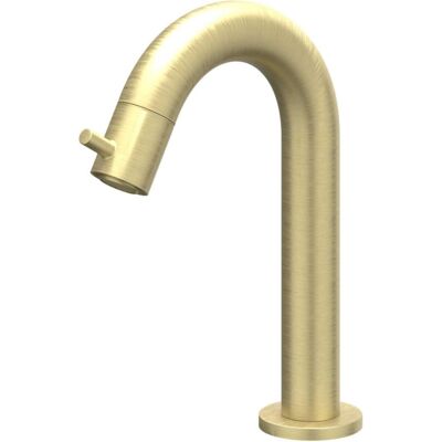 IVY Bond Fonteinkraan Gebogen - Opbouw - Laag - Geborsteld Mat Goud PVD IVY Bond Fonteinkraan Gebogen - Opbouw - Laag - Geborsteld Mat Goud PVD