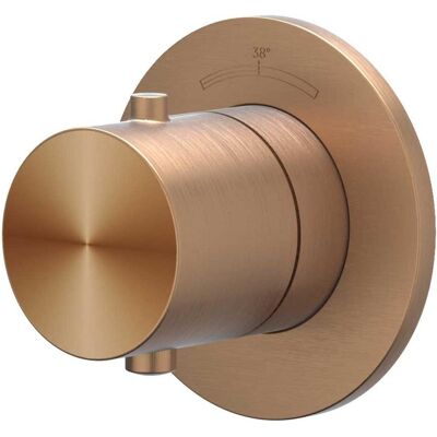 IVY Concord Afbouwdeel Inbouwthermostaat Symmetry met Rond Rozet - RVS 316 Geborsteld Mat Koper PVD IVY Concord Afbouwdeel Inbouwthermostaat Symmetry met Rond Rozet - RVS 316 Geborsteld Mat Koper PVD