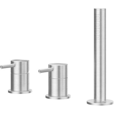 IVY Concord Badrandcombinatie 3-Gats Mengkraan met Uittrekbare Handdouche zonder Uitloop - Geborsteld RVS 316 IVY Concord Badrandcombinatie 3-Gats Mengkraan met Uittrekbare Handdouche zonder Uitloop - Geborsteld RVS 316